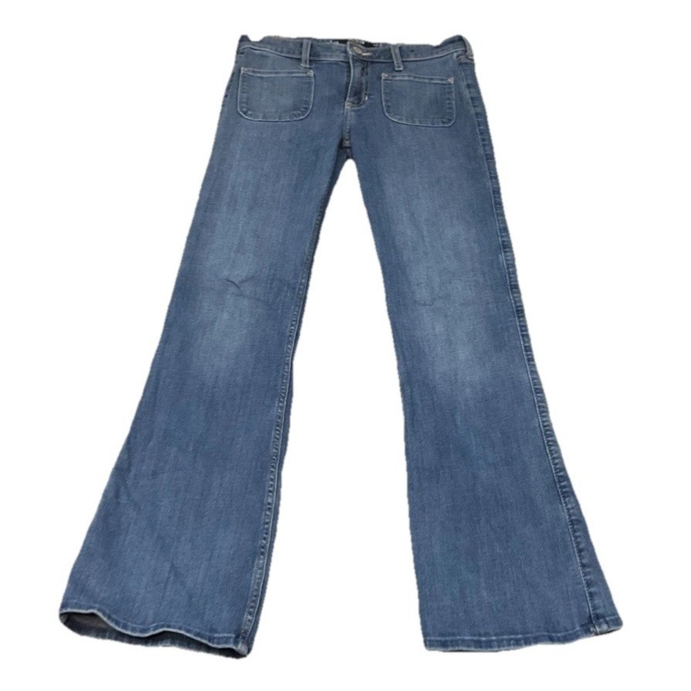 Hollister Low Rise Flare Jeans Soft Stretch Flap Pocket 5R 26 X 29 Measured
